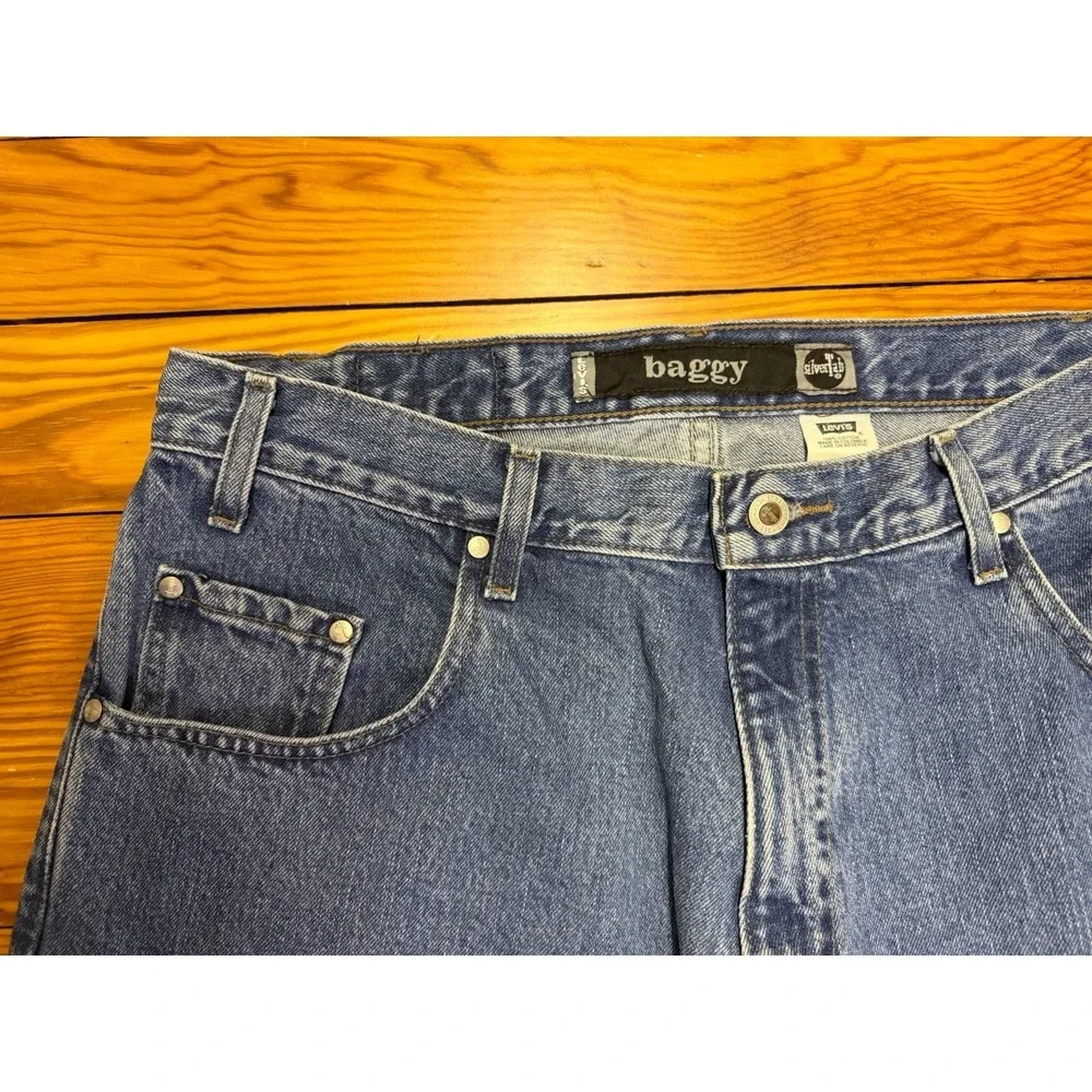 Vintage Levis SilverTab Baggy Jeans‎ Y2K Mens 36x36 Medium Wash Wide Leg